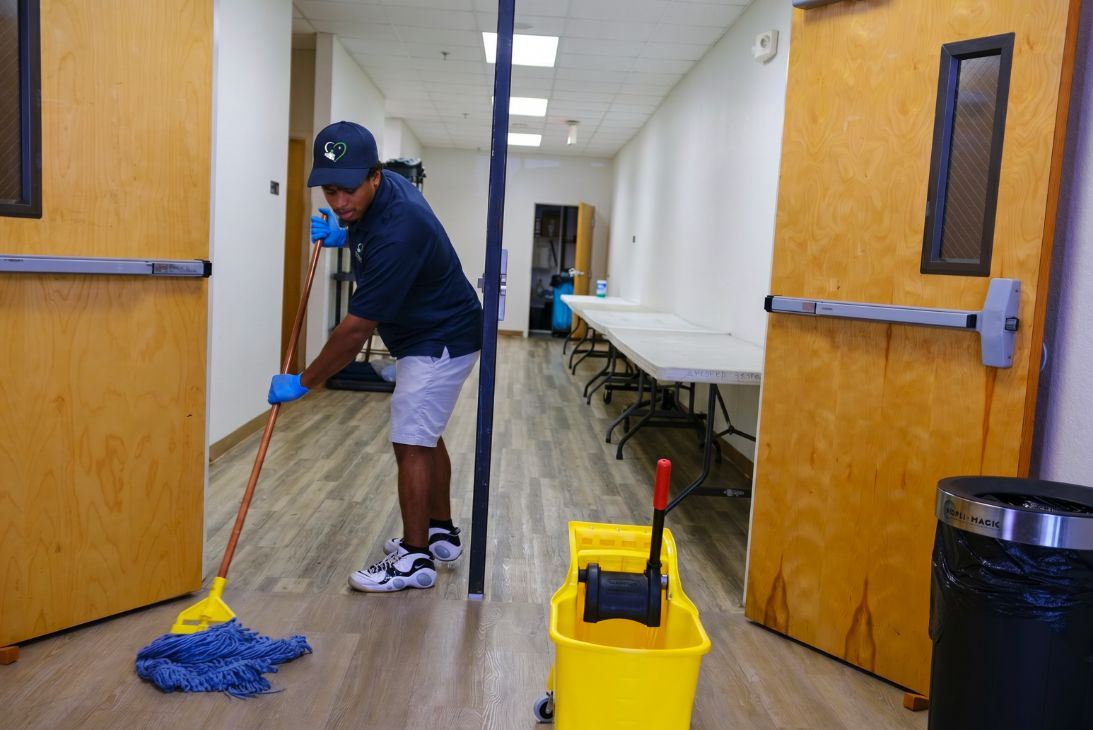 Clean Heart Professionals team cleaning an Orlando commercial building
