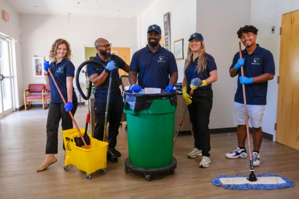 The Clean Heart team ready to clean with professional equipment
